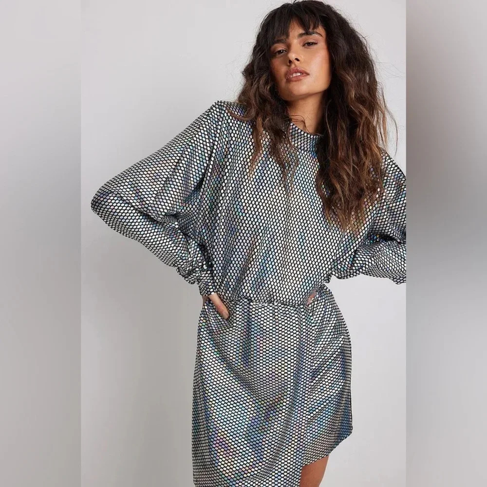 NA-KD Metallic Mini Dress